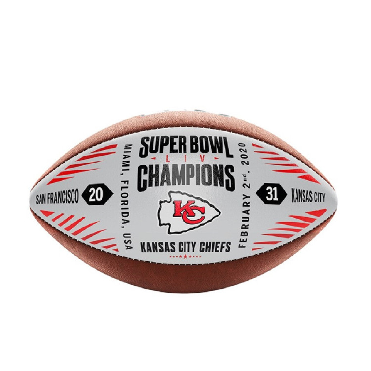 Kansas City Chiefs Football Metallic Leather Super Bowl 54 Champs