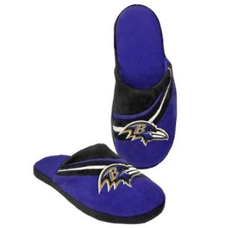 Forever Collectibles Baltimore Ravens Slipper - Big Logo Stripe - (1 Pair) - S