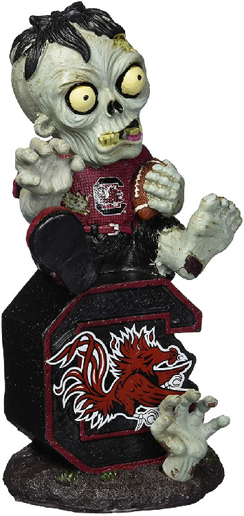 South Carolina Gamecocks Zombie Figurine - On Logo w/Football CO