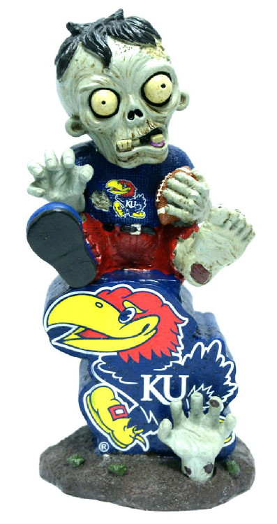 Kansas Jayhawks Zombie Figurine - On Logo w/Football CO