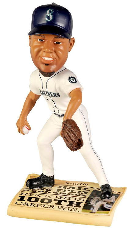 Seattle Mariners Felix Hernandez Bobblehead with Newspaper Base  CO