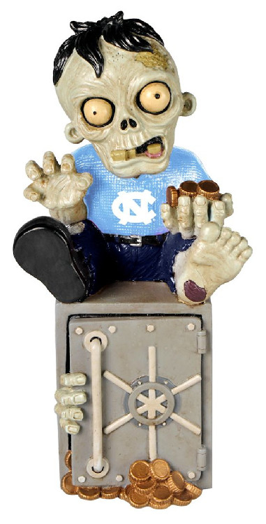 North Carolina Tar Heels Zombie Figurine Bank CO