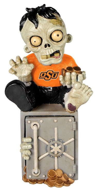 Oklahoma State Cowboys Zombie Figurine Bank CO