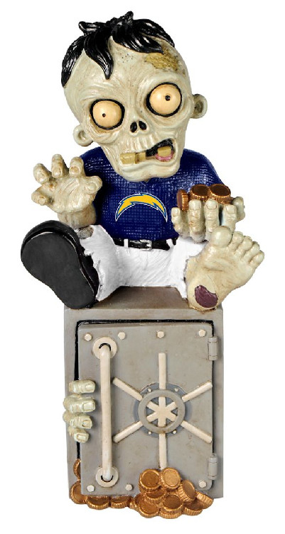 Los Angeles Chargers Zombie Figurine Bank CO