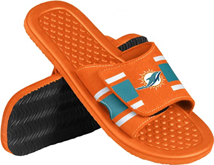 Miami Dolphins Men Stripe Sport Slide - (1 Pair) - XL