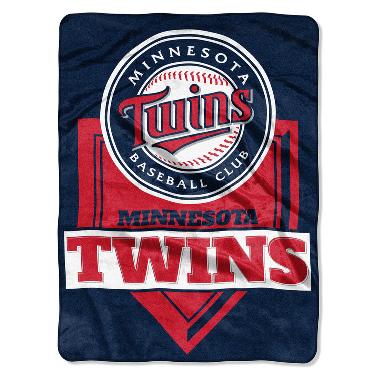 Minnesota Twins Blanket 60x80 Raschel Home Plate Design