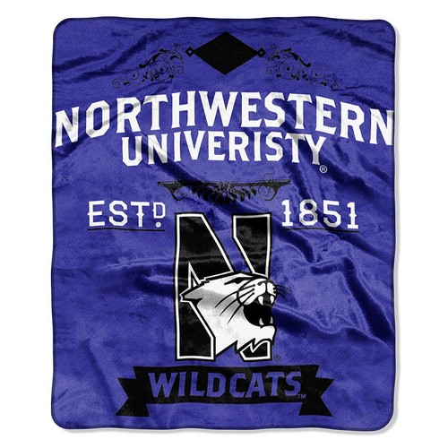 Northwestern Wildcats Blanket 50x60 Raschel Label Design