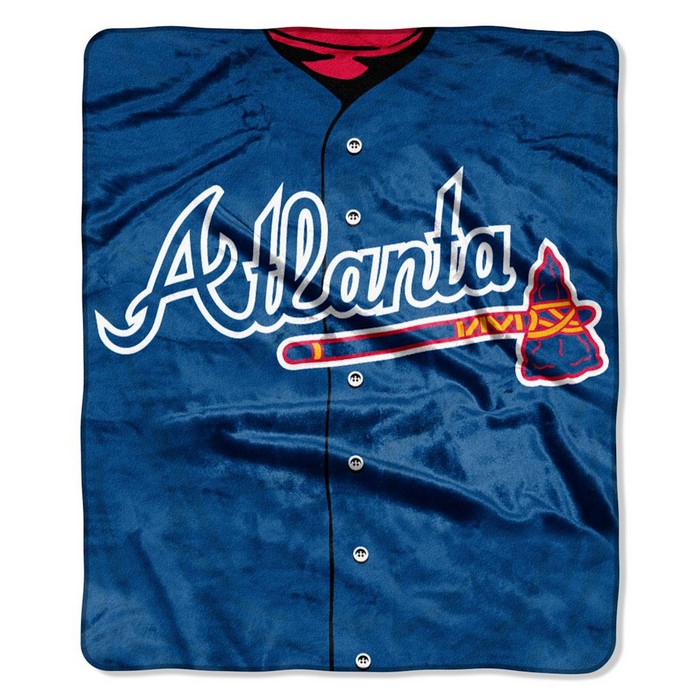 Atlanta Braves Blanket 50x60 Raschel Jersey Design