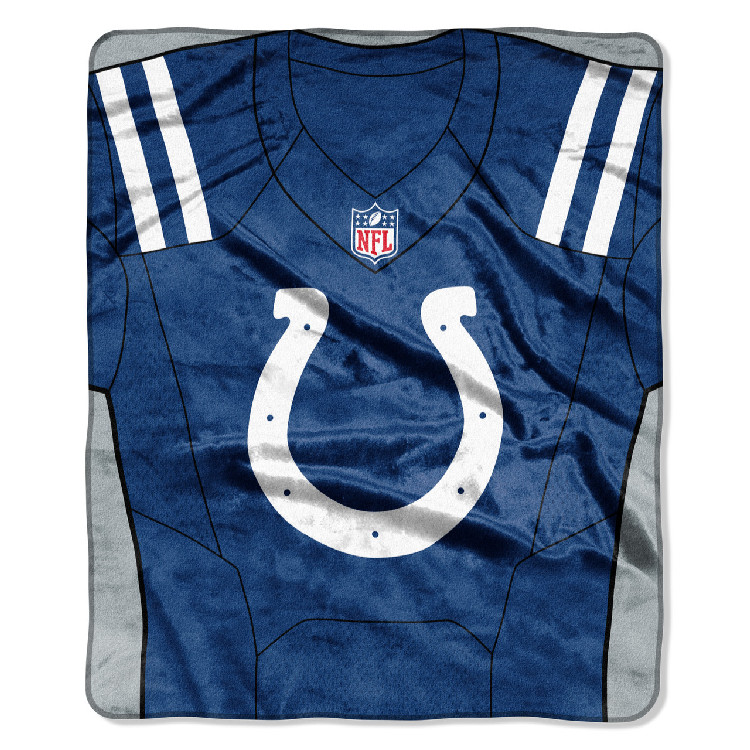 Indianapolis Colts Blanket 50x60 Raschel Jersey Design