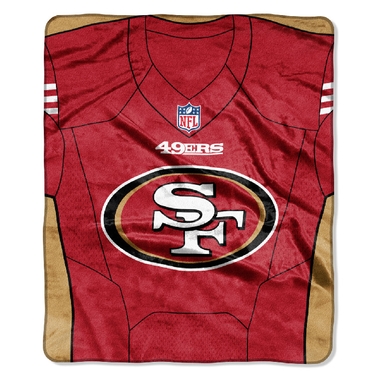 San Francisco 49ers Blanket 50x60 Raschel Jersey Design