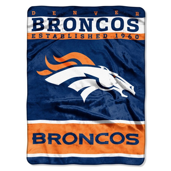 Denver Broncos Blanket 60x80 Raschel 12th Man Design