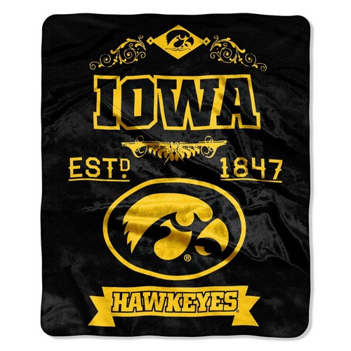 Iowa Hawkeyes Blanket 50x60 Raschel Label Design