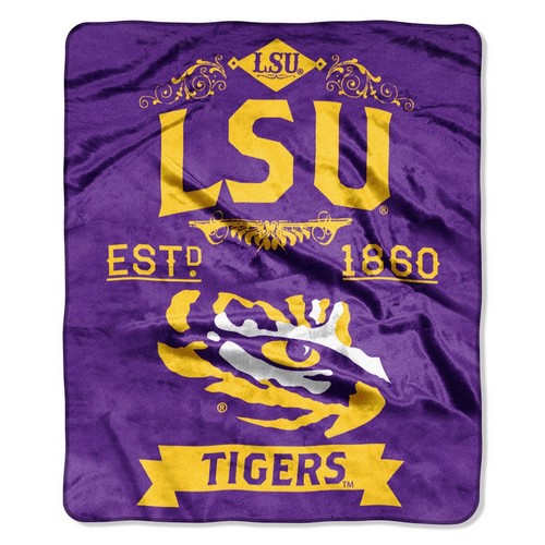 Northwest Company LSU Tigers Blanket 50x60 Raschel Label Design