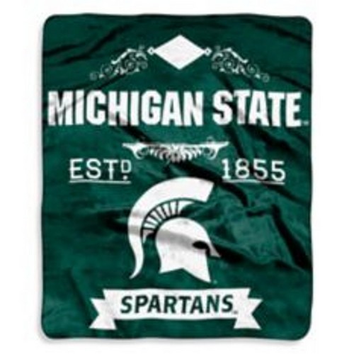 Michigan State Spartans Blanket 50x60 Raschel Label Design