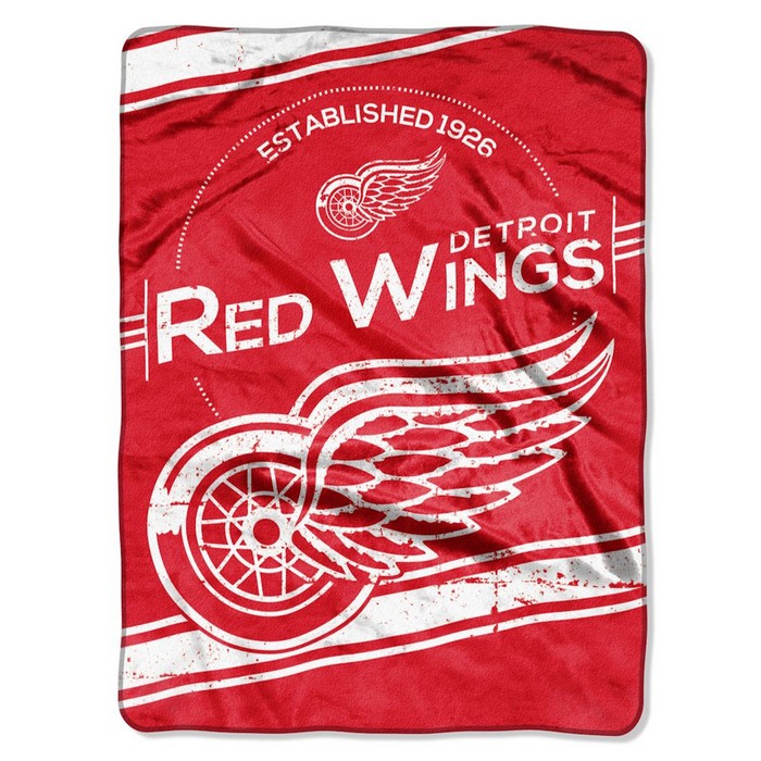 Detroit Red Wings Blanket 60x80 Raschel Stamp Design