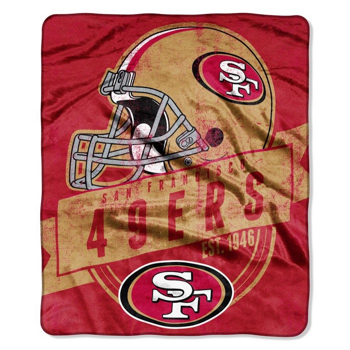 San Francisco 49ers Blanket 50x60 Raschel Grandstand Design