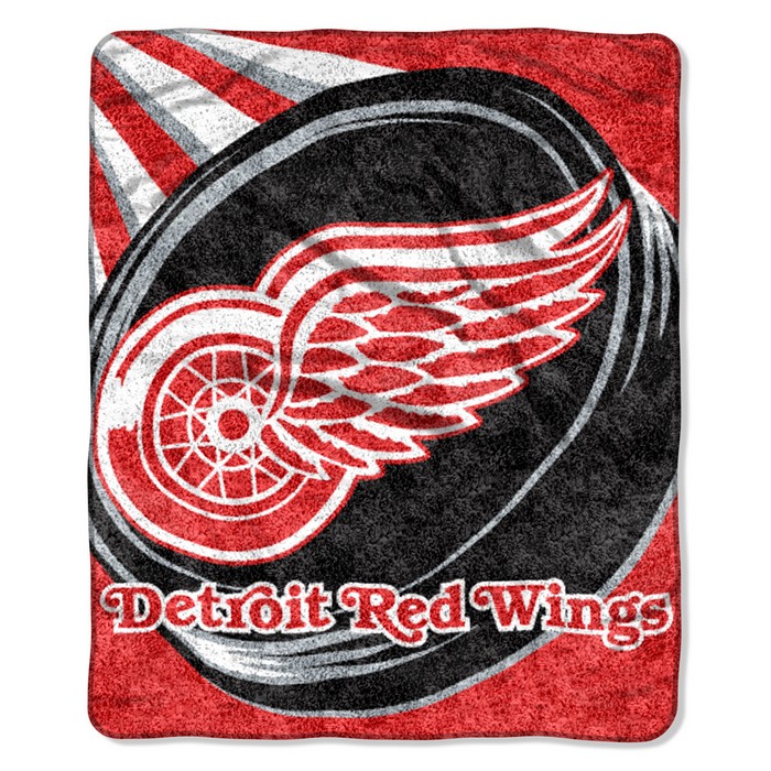 Northwest Company Detroit Red Wings Blanket 50x60 Sherpa Puck Design