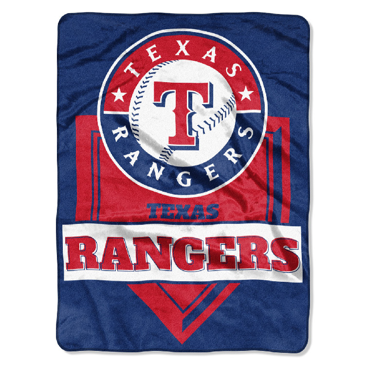 Texas Rangers Blanket 60x80 Raschel Home Plate Design