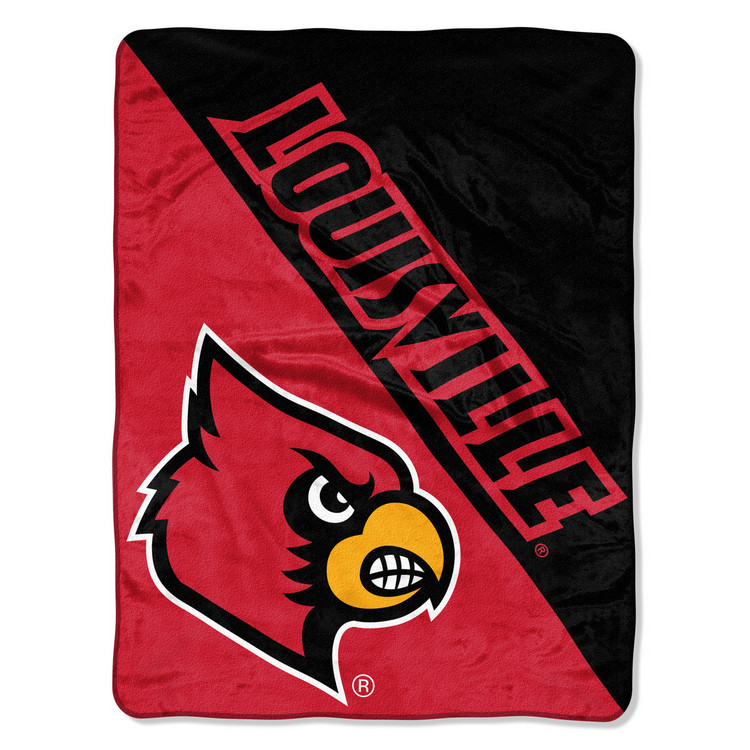 Louisville Cardinals Blanket 46x60 Micro Raschel Halftone Design Rolled