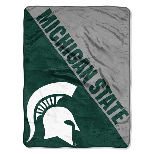 Northwest Company Michigan State Spartans Blanket 46x60 Micro Raschel Halftone Design Rolled