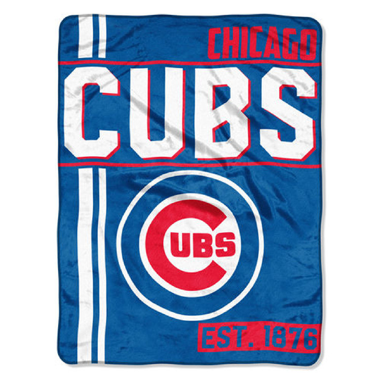 Chicago Cubs Blanket 46x60 Raschel Structure Design Rolled