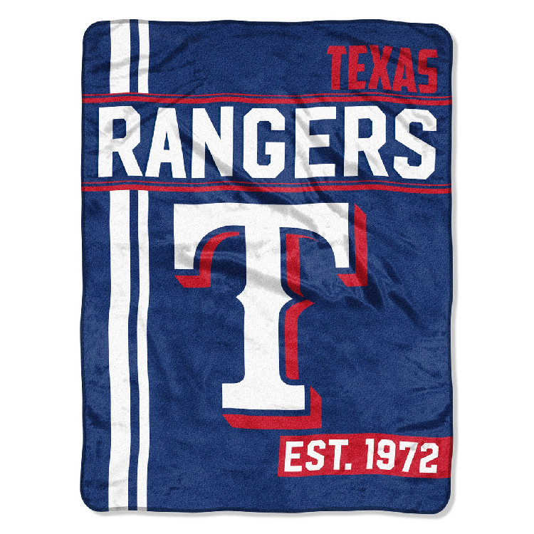 Texas Rangers Blanket 46x60 Micro Raschel Walk Off Design Rolled