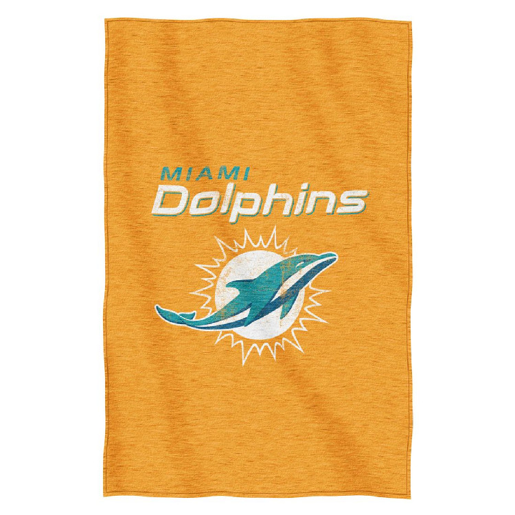 Miami Dolphins Blanket 54x84 Sweatshirt Script Design