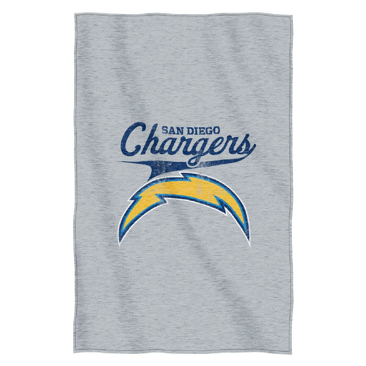 Los Angeles Chargers Blanket 54x84 Sweatshirt Script Design San Diego Throwback