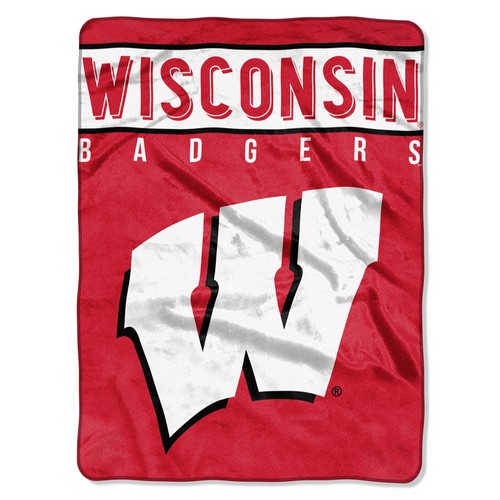 Northwest Company Wisconsin Badgers Blanket 60x80 Raschel Basic Design