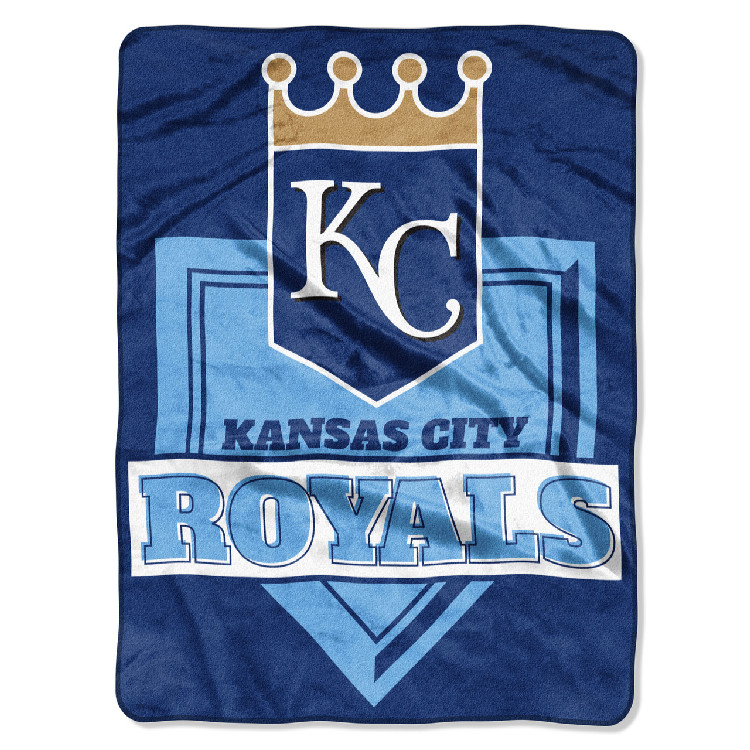 Kansas City Royals Blanket 60x80 Raschel Home Plate Design