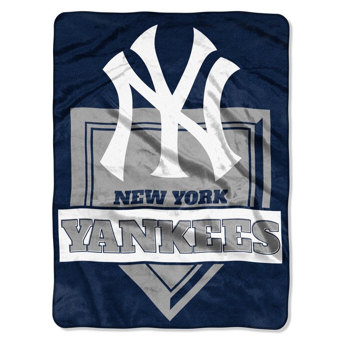 New York Yankees Blanket 60x80 Raschel Home Plate Design