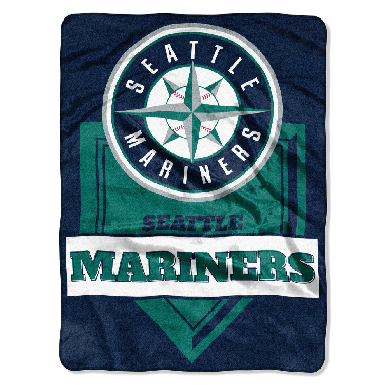 Seattle Mariners Blanket 60x80 Raschel Home Plate Design