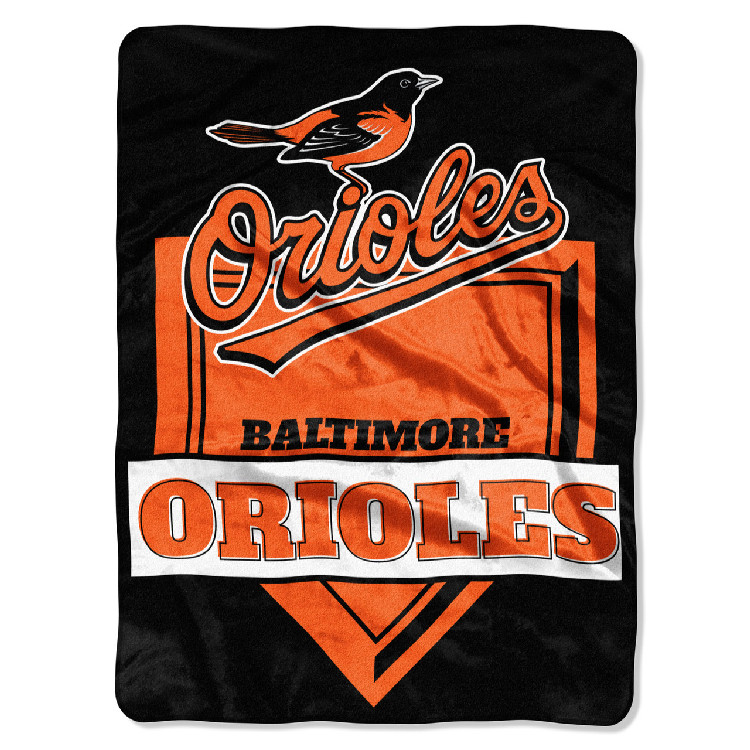 Baltimore Orioles Blanket 60x80 Raschel Home Plate Design