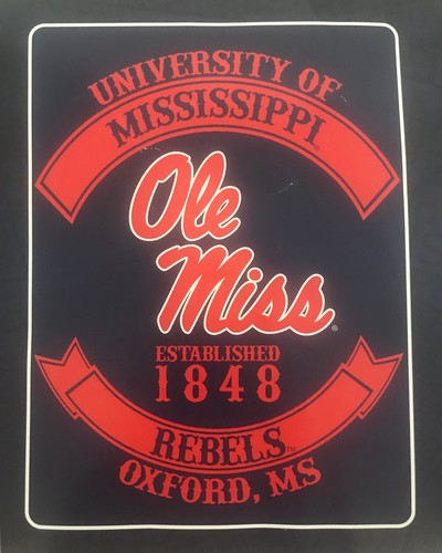 Mississippi Rebels Blanket 60x80 Raschel Rebel Design