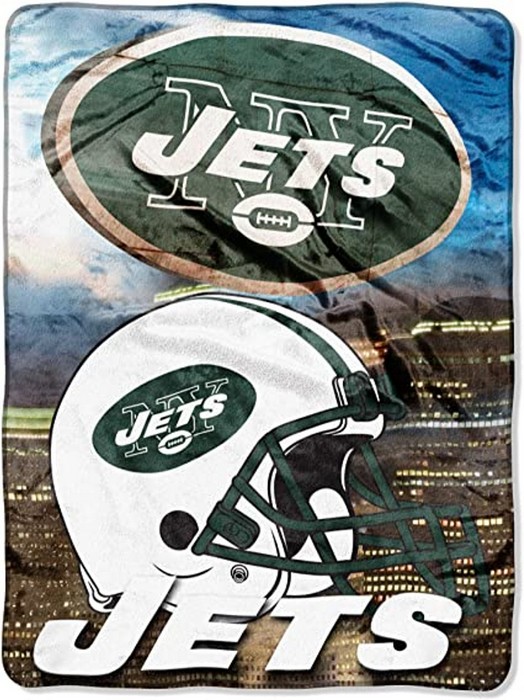 New York Jets Blanket 60x80 Raschel Agression Style