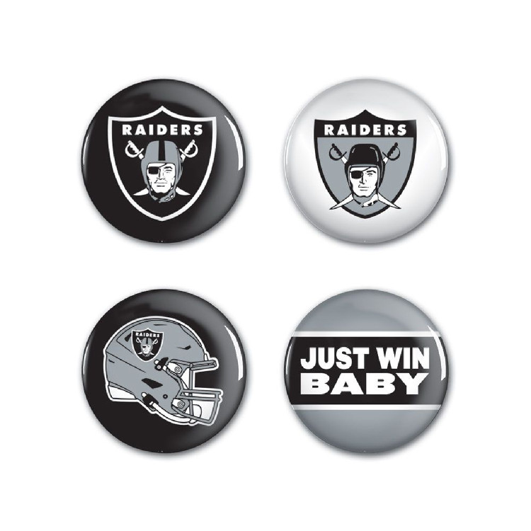 Las Vegas Raiders Buttons 4 Pack