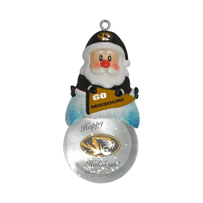 Missouri Tigers Ornament Santa Snow Globe