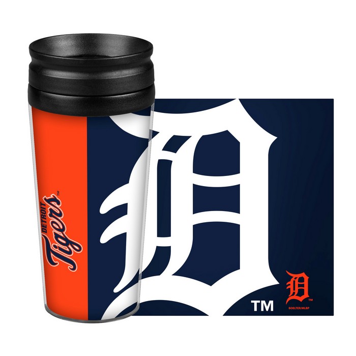 Detroit Tigers Travel Mug 14oz Full Wrap Style Hype Design Alternate