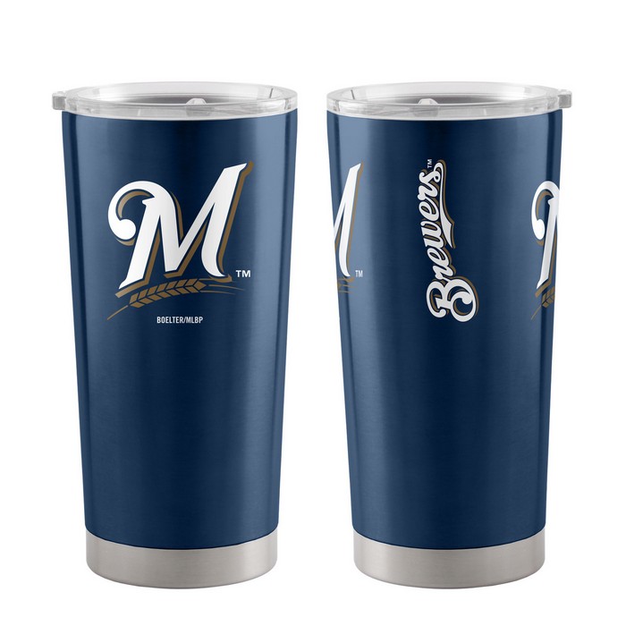 BOELTER Milwaukee Brewers Travel Tumbler 20oz Ultra Navy -