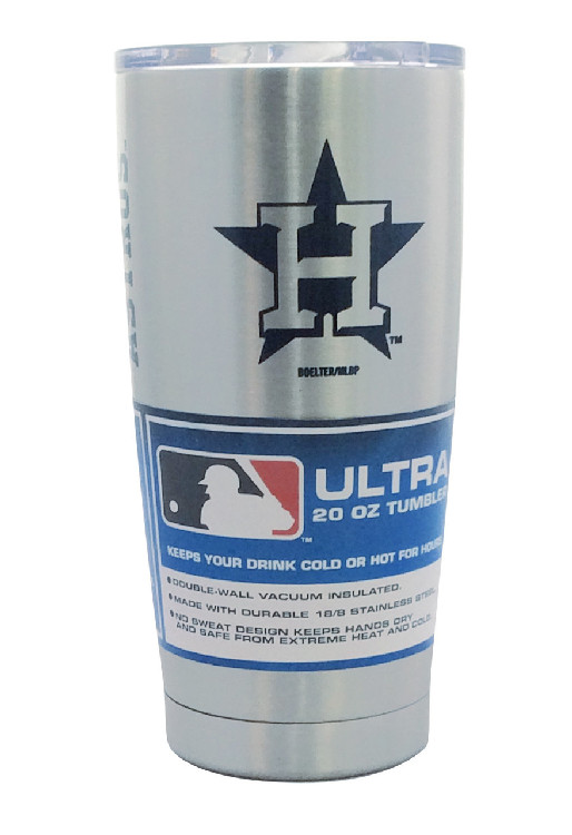 Houston Astros Travel Tumbler 20oz Ultra Silver