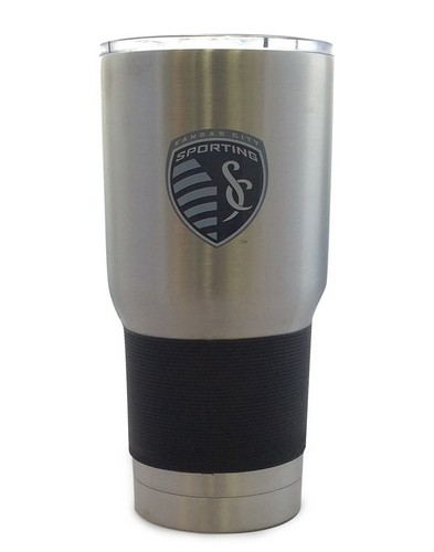 BOELTER Sporting Kansas City Soccer Club Travel Tumbler 30oz Ultra Silver