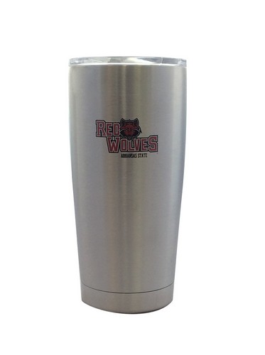 BOELTER Arkansas State Red Wolves Travel Tumbler 20oz Ultra Silver CO