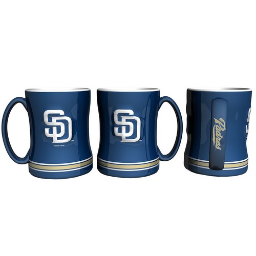 BOELTER San Diego Padres Coffee Mug 14oz Sculpted Relief