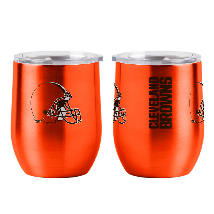 Cleveland Browns Travel Tumbler 16oz Stainless Steel Curved