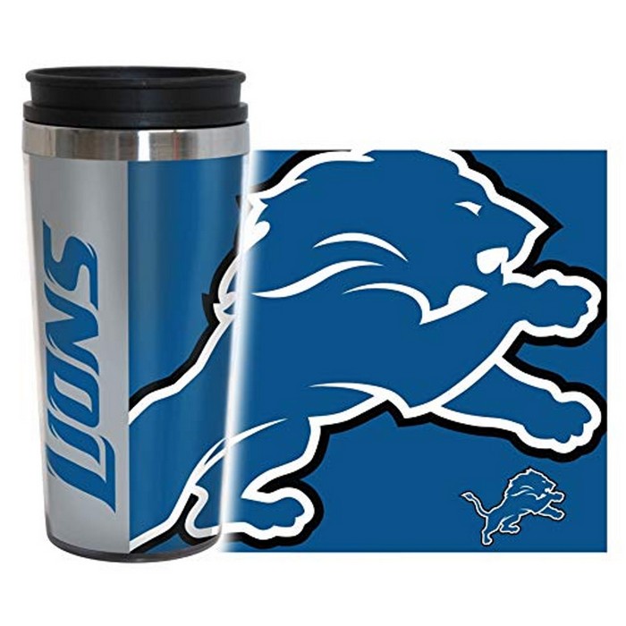 BOELTER Detroit Lions Travel Mug 14oz Full Wrap Style Hype Design