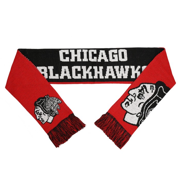 Chicago Blackhawks Split Logo Reverse Scarf - 2015