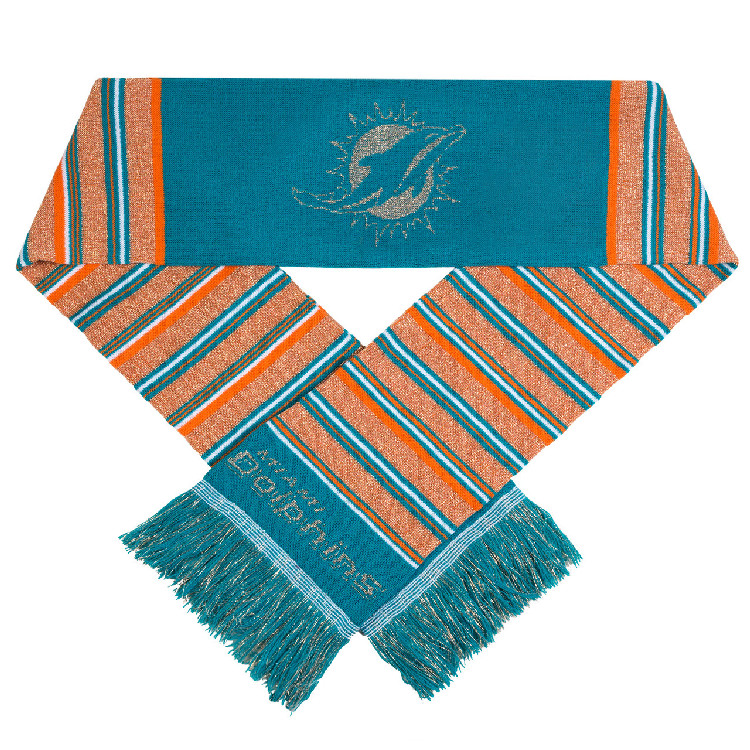 Miami Dolphins Glitter Stripe Scarf