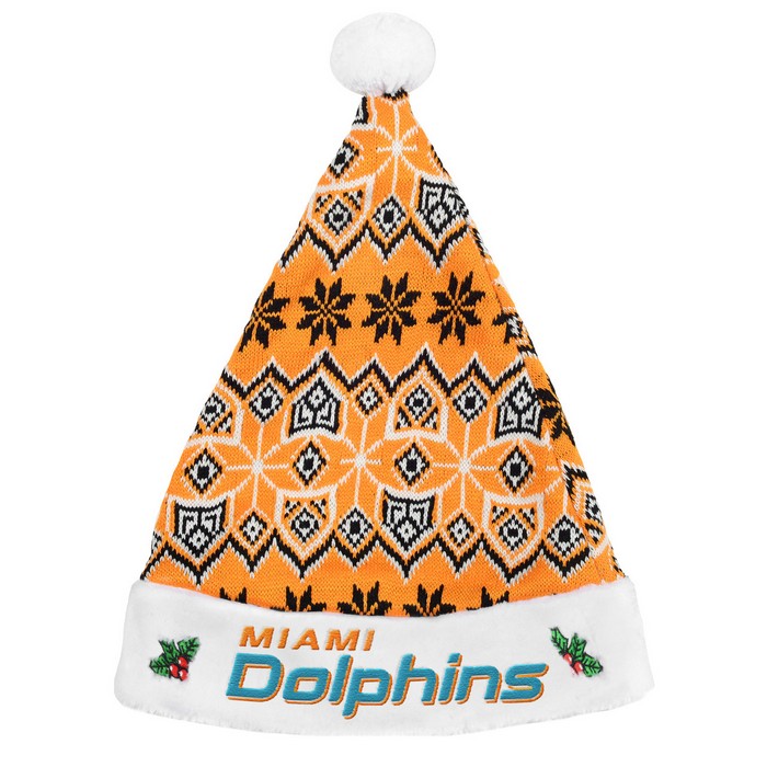 Miami Dolphins Knit Santa Hat - 2015