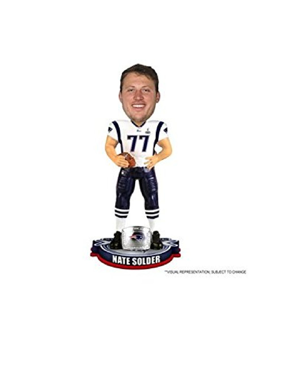 New England Patriots Nate SolderForever Collectibles Super Bowl 49 Champ Bobblehead