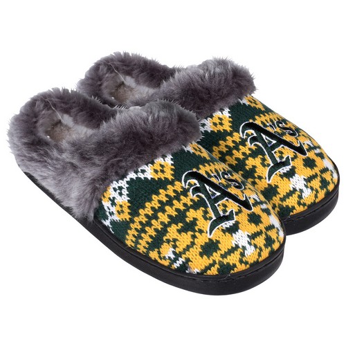 Forever Collectibles Oakland Athletics Women's Aztec Boot Slippers - 12pc Case  CO